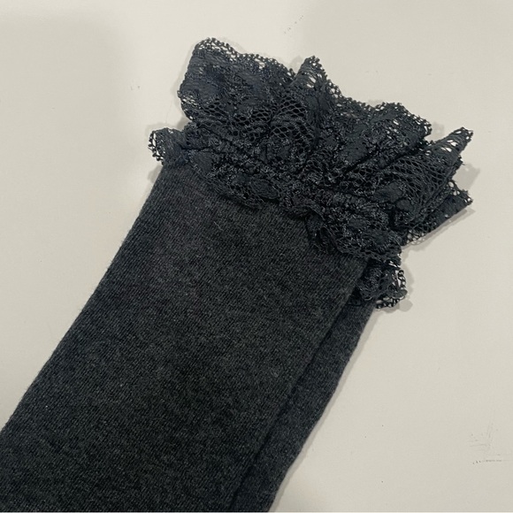 NWOT Charcoal Knee High Lace Socks - Picture 3 of 5